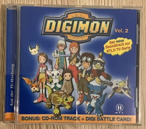Soundtrack Vol. 2, „Bonus: CD-ROM Track + Digi Battle Card!" — hier lag Lopmon Mo-02 bei